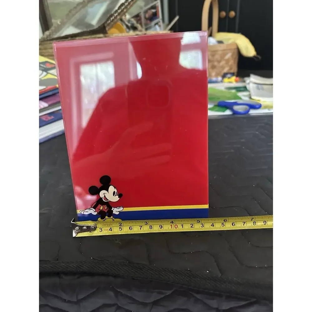 Vintage Red Mickey Mouse Picture Frame Plastic 5”x 7 ” Inches Disney parks
